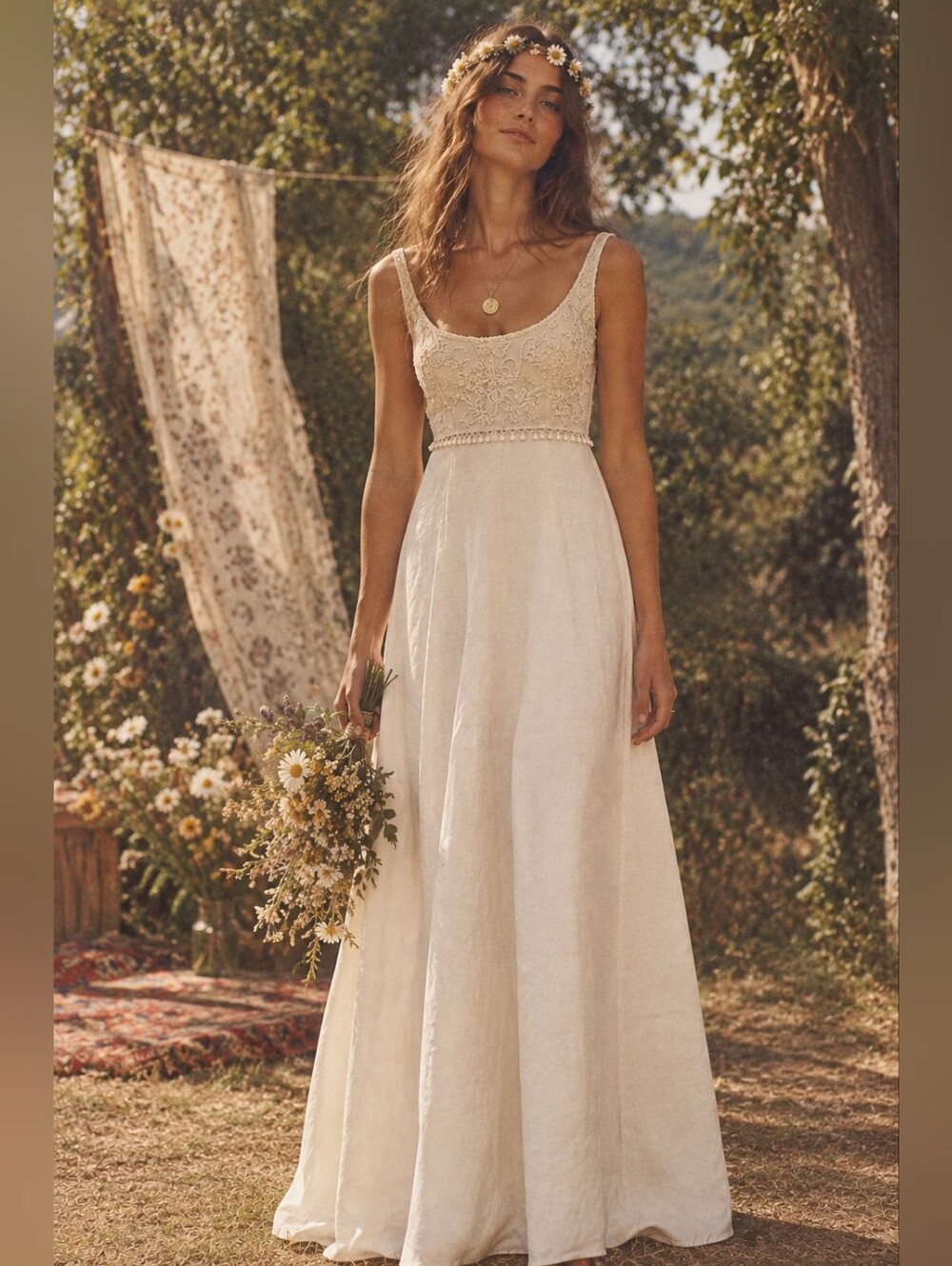 Vintage 1970s Julia of Snowdon Montreal Wedding Dress - Pearl Beaded Empire Gown